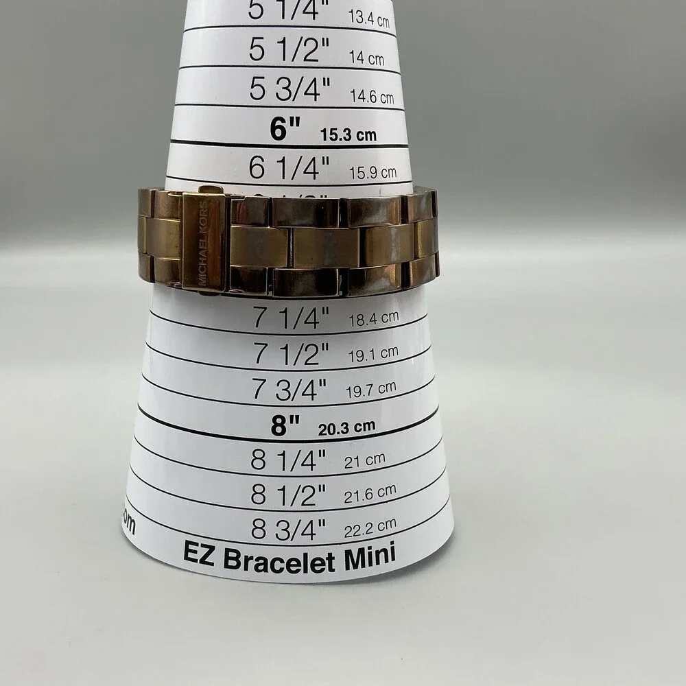 Michael Kors Womens Watch 38mm Gold Tone Chronograph MK-5223 New Battery 7" - Picture 12 of 13